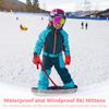Warm Ski Mittens For Kids Aged 4-8, Waterproof & Windproof, Coral Fleece Snow Gloves, Cute Dinosaur Design Winter Mittens view 2