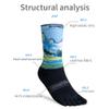 AONIJIE Hiking Toe Socks with Thickened Terry Moisture Wicking Five Finger Running Mid-Calf Socks for Men Women (US, Alpha, Medium, Regular, Regular, Blue+Green) view 3