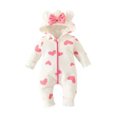 AIMAOMI Baby Snowsuit Baby Boy Snowsuit Warm Baby Winter Suit Baby Snow Suit Baby Bunting Suit Fleec Baby Bear (Red, 0-3 Months)