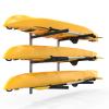 Bonnlo Adjustable Kayak Rack, Heavy Duty Wall Mount for 3 Kayaks & Paddle Boards, Holds up to 414 lbs, Spacesaver, Gentle on Padding, Boat Organizer