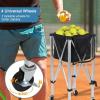 HEVIRGO Foldable Tennis Ball Cart with Wheels,Tennis Ball Basket with Wheels,Portable Tennis Ball Hopper with Wheels,Sports Teaching Tennis Ball Hopper with Removable Bag Side Pockets 1 Set view 2