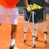 HEVIRGO Foldable Tennis Ball Cart with Wheels,Tennis Ball Basket with Wheels,Portable Tennis Ball Hopper with Wheels,Sports Teaching Tennis Ball Hopper with Removable Bag Side Pockets 1 Set view 3