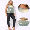 Allegra K Halloween Metallic Tank Top for Women's Sleeveless Club Party Shiny Shirt Small Gold Blue view 4