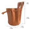 Tas Trost Durable Leather Drawstring Cartridge Bag, Carrier Ammo Pouch Shotshell Storage Attached Belt Waist (Brown) view 2