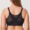 DELIMIRA Women's Front Closure Bras Posture Full Coverage Plus Size Lace Underwire Unlined Bra Black 48F view 2