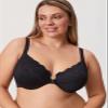 DELIMIRA Women's Front Closure Bras Posture Full Coverage Plus Size Lace Underwire Unlined Bra Black 48F view 3