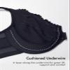 DELIMIRA Women's Front Closure Bras Posture Full Coverage Plus Size Lace Underwire Unlined Bra Black 48F view 4