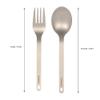 Spoons and Forks Set, Flatware Cutlery Set, Portable Design, Mirror Polished Kitchen Utensil for Home, Outdoor, Camping, Hiking, BBQ, Picnic, Dishwasher Safe (Fork & Spoon) view 3