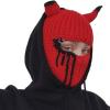 GQABXKDQO Funny Horns Creative Knitted Hat Warm Beanies Full Face Cover Ski Mask Winter Balaclava Hat Cap for Men Women(Rojo) view 1