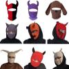 GQABXKDQO Funny Horns Creative Knitted Hat Warm Beanies Full Face Cover Ski Mask Winter Balaclava Hat Cap for Men Women(Rojo) view 3