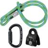 GM CLIMBING Hitch Slack Tending Pulley Kit for Double Rope Climbing System Basic Unit of General Hauling, Black Micro Prusik Minding Pulley, Triple Lock Oval Carabiner, Kevlar & Polyester Hitch Cord
