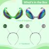 Alien Antenna Headbands With Glasses, 2 Pairs Of Rainbow Lens Sunglasses, Alien Costume Accessories For Adults & Kids view 4