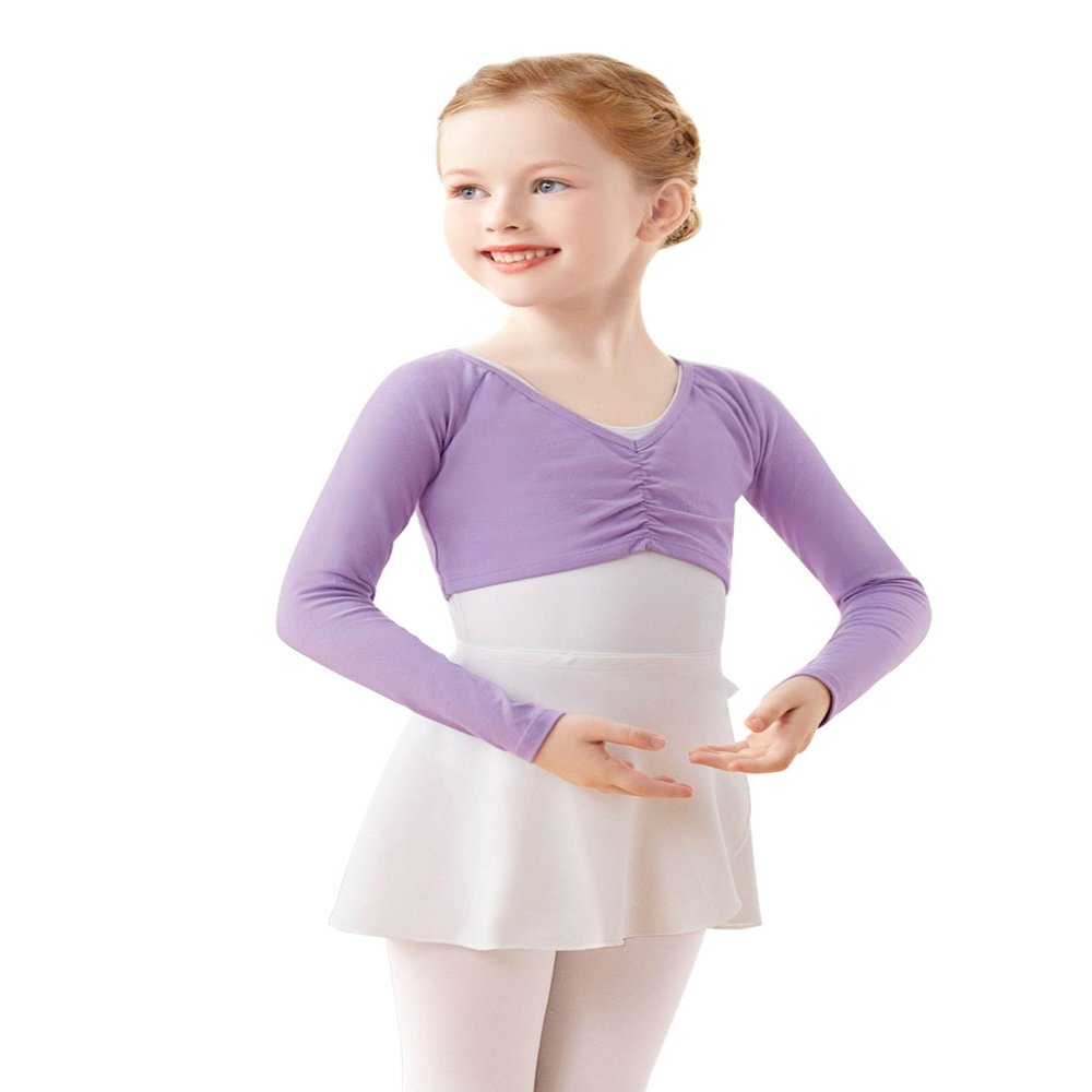 Avrigirl Girls Ballet Wrap Top Crop Dance Shrug Cotton Athletic Sweater for Dance Leotards