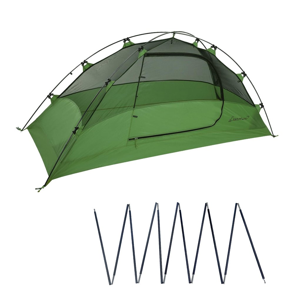 Clostnature Lightweight Backpacking Tent - 1 Person Ultralight Tent with One Tent Pole, Camping Tent with Replacement Pole for Adults, Family, Outdoor