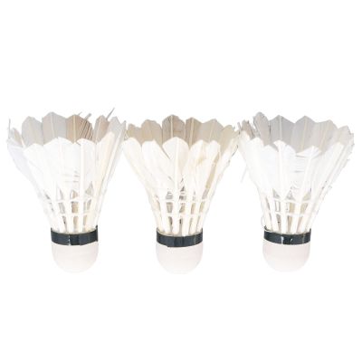 Badminton Ball, Badminton Equipment with Storage Bucket 3pcs White Goose Feather Badminton Foam Ball Heads for Professional Training and Amateurs