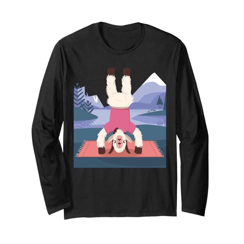 Goat Yoga Toy Goat Stuffed Animal Plush Goat Yoga Party Game Long Sleeve T-Shirt