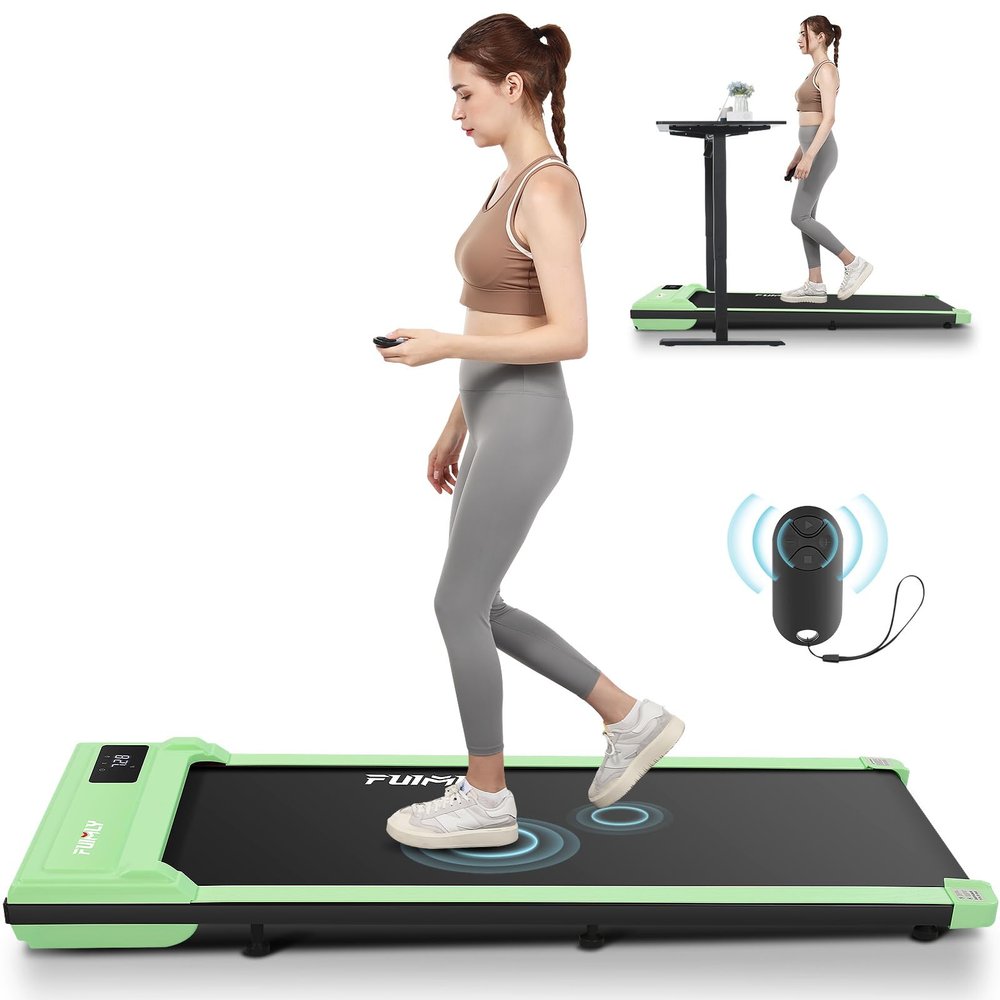 FUNMILY Walking Pad Treadmill with Incline, Portable Under Desk Treadmills for Home 300 lbs Weight Capacity, 2.5HP Quiet Electric Jogging Running Machine with Remote Control and LED Display