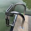 Stainless Steel Boat Ladder, Telescopic Folding Ladder for Swim Pool/Boat/Pontoon, 4 Step Stainless Steel Sub-Platform Sliding Board for Boarding Boat Telescopic Ladder with Extra-Wide Steps view 2