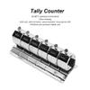 XWXLIJV Hand Tally Counter 4 Digit 0-9999 Counting Range 6 Units Metal Mechanical Counter Stainless Steel Manual Clicker Handheld Number Click Counters for Airport Terminal Order Statistics view 2