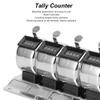 XWXLIJV Hand Tally Counter 4 Digit 0-9999 Counting Range 6 Units Metal Mechanical Counter Stainless Steel Manual Clicker Handheld Number Click Counters for Airport Terminal Order Statistics view 3