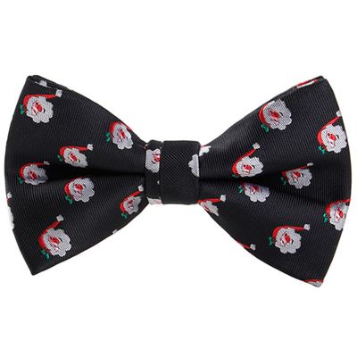 Branduce Black Christmas Bow Tie for Men Silk Woven Festival Theme Bow tie Christmas Pattern Mens Bowties (BB08-34)