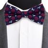Branduce Burgundy Navy Christmas Bow Tie for Men Silk Woven Festival Theme Bow tie Christmas Snow Reindeer Pattern Mens Bowties (BB08-17) view 2