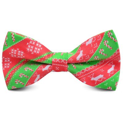 Branduce Red Green Christmas Bow Tie for Men Silk Woven Festival Theme Bow tie Christmas Pattern Mens Bowties (BB08-26)