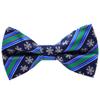 Branduce Royal Blue Green Christmas Bow Tie for Men Silk Woven Festival Theme Striped Bow tie Christmas Pattern Mens Bowties (BB08-33)