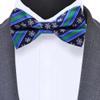 Branduce Royal Blue Green Christmas Bow Tie for Men Silk Woven Festival Theme Striped Bow tie Christmas Pattern Mens Bowties (BB08-33) view 2