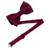 Branduce Christmas Bow Tie for Men Silk Woven Burgundy Festival Theme Bow tie Snow Men Bowties (BB08-03) view 3