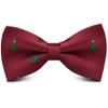 Branduce Wine Red Christmas Bow Tie for Men Silk Woven Festival Theme Bow tie Christmas Tree Pattern Mens Bowties (BB08-21) view 1