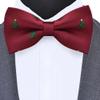 Branduce Wine Red Christmas Bow Tie for Men Silk Woven Festival Theme Bow tie Christmas Tree Pattern Mens Bowties (BB08-21) view 2
