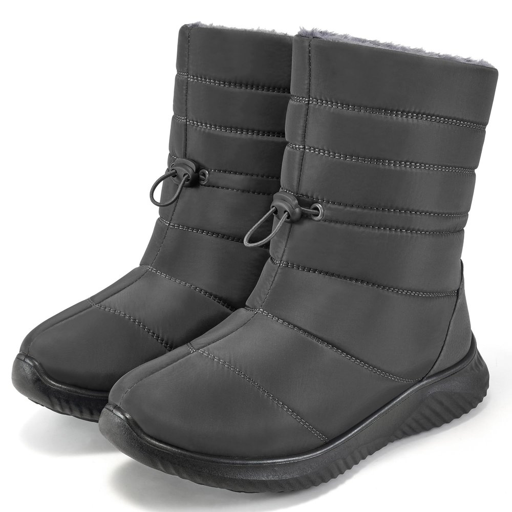 Alicegana Womens Winter Snow Boots Waterproof Warm Fur Lined Mid Calf Comfortable Non Slip Booties for Outdoor Walking