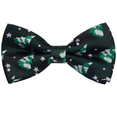Branduce Christmas Bow Tie for Men Silk Woven Olive Green Festival Theme Bow tie Christmas Tree Pattern Men Bowties (BB08-09)