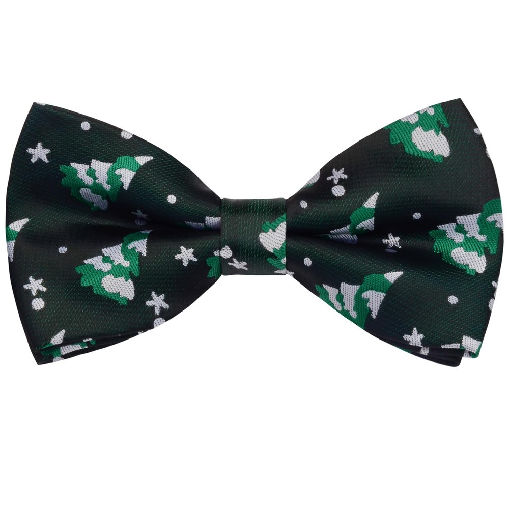 Branduce Christmas Bow Tie for Men Silk Woven Olive Green Festival Theme Bow tie Christmas Tree Pattern Men Bowties (BB08-09)