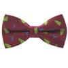 Branduce Wine Red Christmas Bow Tie for Men Silk Woven Festival Theme Bow tie Christmas Pattern Mens Bowties (BB08-35)