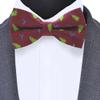Branduce Wine Red Christmas Bow Tie for Men Silk Woven Festival Theme Bow tie Christmas Pattern Mens Bowties (BB08-35) view 2