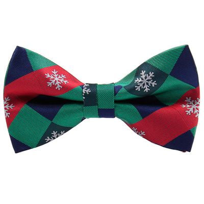 Branduce Red Green Christmas Bow Tie for Men Silk Woven Festival Theme Plaid Bow tie Christmas Pattern Mens Bowties (BB08-32)