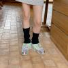 jiahesuw Womens Japanese Girls Ribbed Knit Stretch Leg Sweet Colorful Ruffle Lace Trim Flared Leg Warmer Sleeve Calf Socks view 4