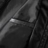 Mens Oversized Leather Jackets Zip Up Faux Bomber Jacket 90s Vintage Biker Racing Moto Jacket Coat with Pockets Black view 3