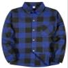SELINK Girls Long Sleeve Flannel Shirt Kids Buffalo Plaid Button Down Shirt Casual Cute Flannel Blouse Tops Blue XXL view 1