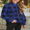 SELINK Girls Long Sleeve Flannel Shirt Kids Buffalo Plaid Button Down Shirt Casual Cute Flannel Blouse Tops Blue XXL view 2