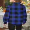 SELINK Girls Long Sleeve Flannel Shirt Kids Buffalo Plaid Button Down Shirt Casual Cute Flannel Blouse Tops Blue XXL view 3
