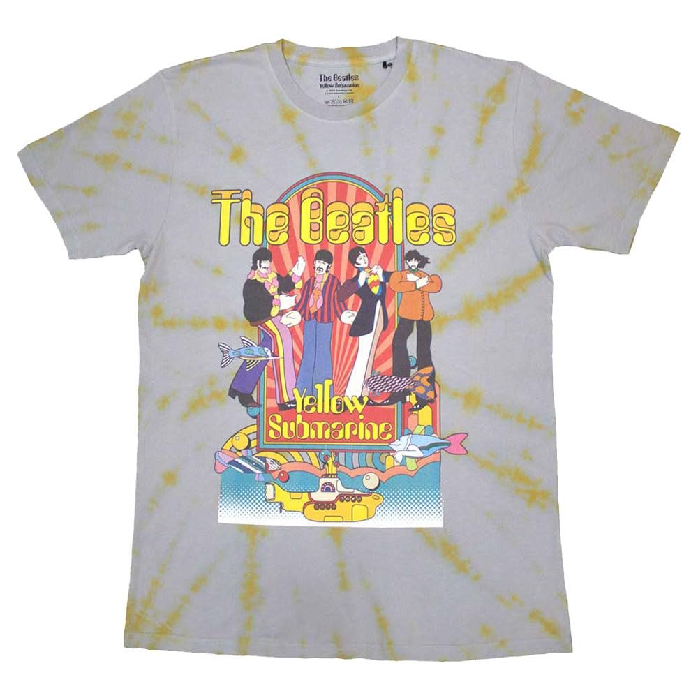 The Beatles Yellow Submarine Band and Fish Dye Wash T Shirt Size XXL