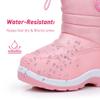 Ahannie Girls Snow Boots Toddler Kids Winter Boots Water Resistant Warm Side Zipper Shoes(Toddler/Little Kid) (Pink-7) view 2