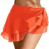 AI'MAGE Sarong Wraps for Women Swimsuit Coverup Sheer Beach Bathing Suit Chiffon Cover Up Skirt for Swimwear S-3XL Orange view 1