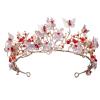 Silver Color Purple Crystal Butterfly Bridal Tiaras Crowns Headpiece Rhinestone Pageant Diadem Wedding Hair Accessories(Gold Red) view 1