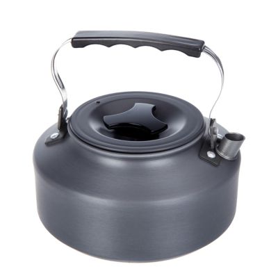 1.1L Camping Kettle, Aluminum Teapot, Portable Coffee Pot, Camping Picnic Stove Top, Compact Lightweight Water Kettle, with Mesh Bag for Bushcraft and Outdoor Campfire, Hiking (-H10021)
