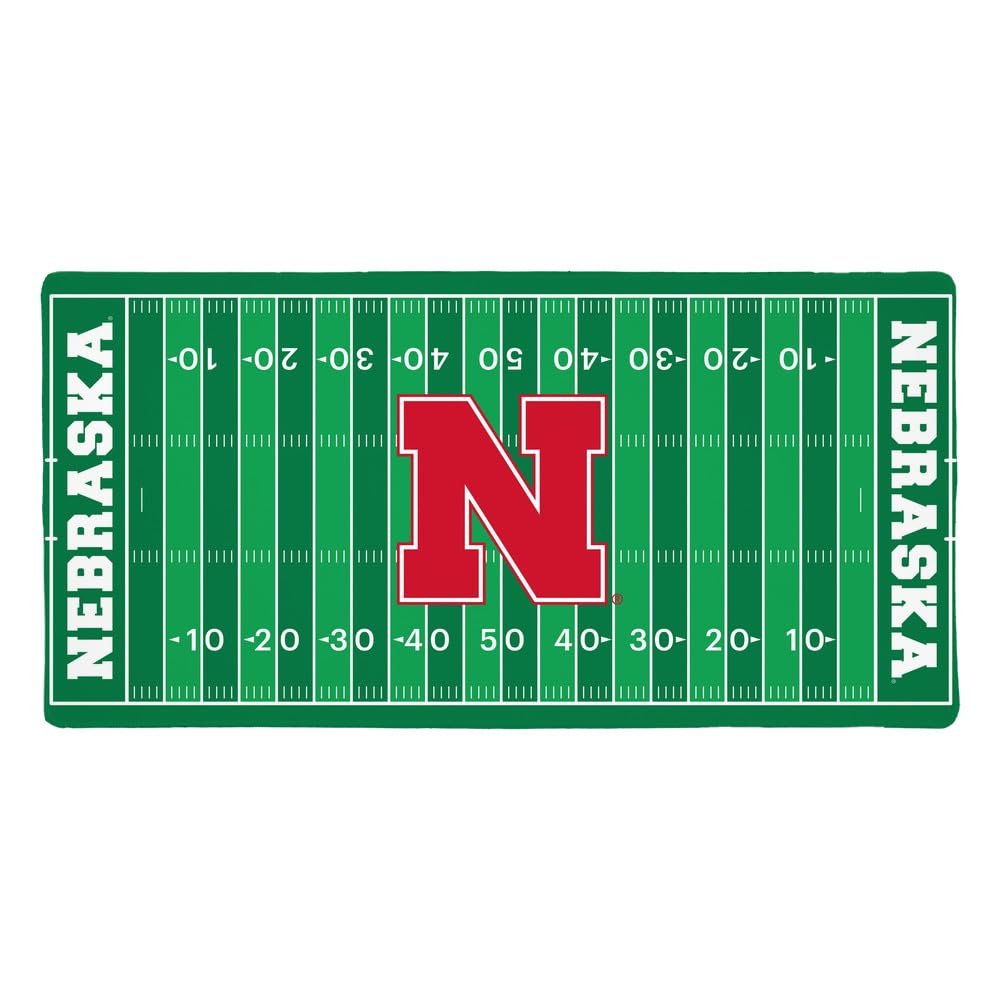 University of Nebraska Cornhuskers Football Large Gaming Mouse Pad Desk Mat with Stitched Edges, Non-Slip Base for Gamer, Home and Office, 31.5 x 15.7