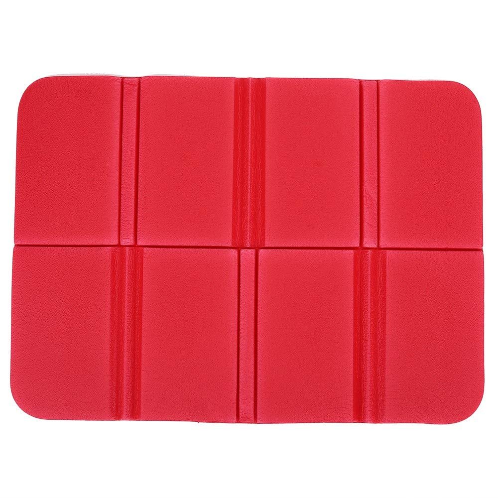 NOENNULL Portable Lightweight Mini Folding Mat, Foam Sitting Pad for Outdoor Activities, Foldable Kneeling and Seat Cushion for Comfort (Red)